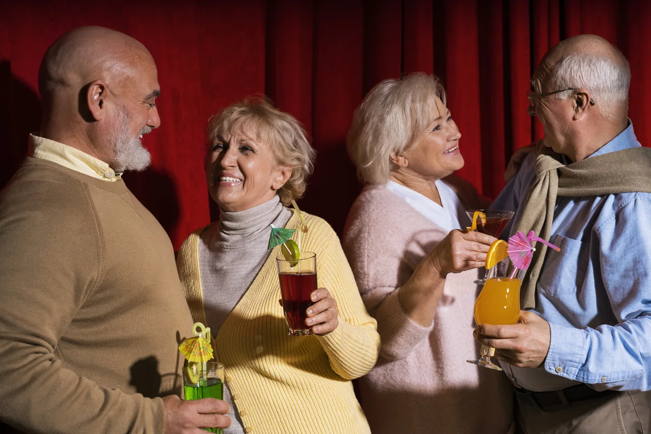 Four mature adults enjoying a social evening, illustrating Herpes Swinging Couples Dating and Clear Choices