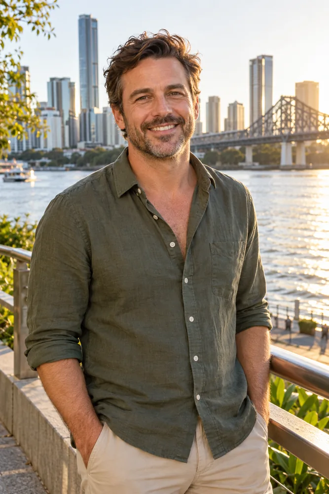 An adult standing near a harbour, illustrating HSV Dating for Expats Building a Life Abroad