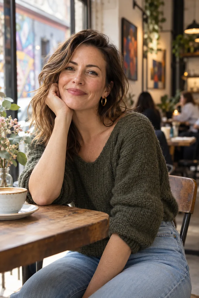 An adult enjoying coffee beside a window, illustrating Nonbinary Singles with Herpes: Find Your Dating Fit